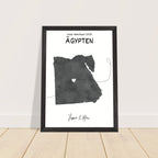 Personalisiertes Ägypten-Poster in Holzrahmen – Landkarte mit Namen, nachhaltiger Druck auf mattem Papier