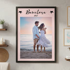 Personalisiertes Wandbild mit eigenem Foto, individuellem Text und modernem Rahmen