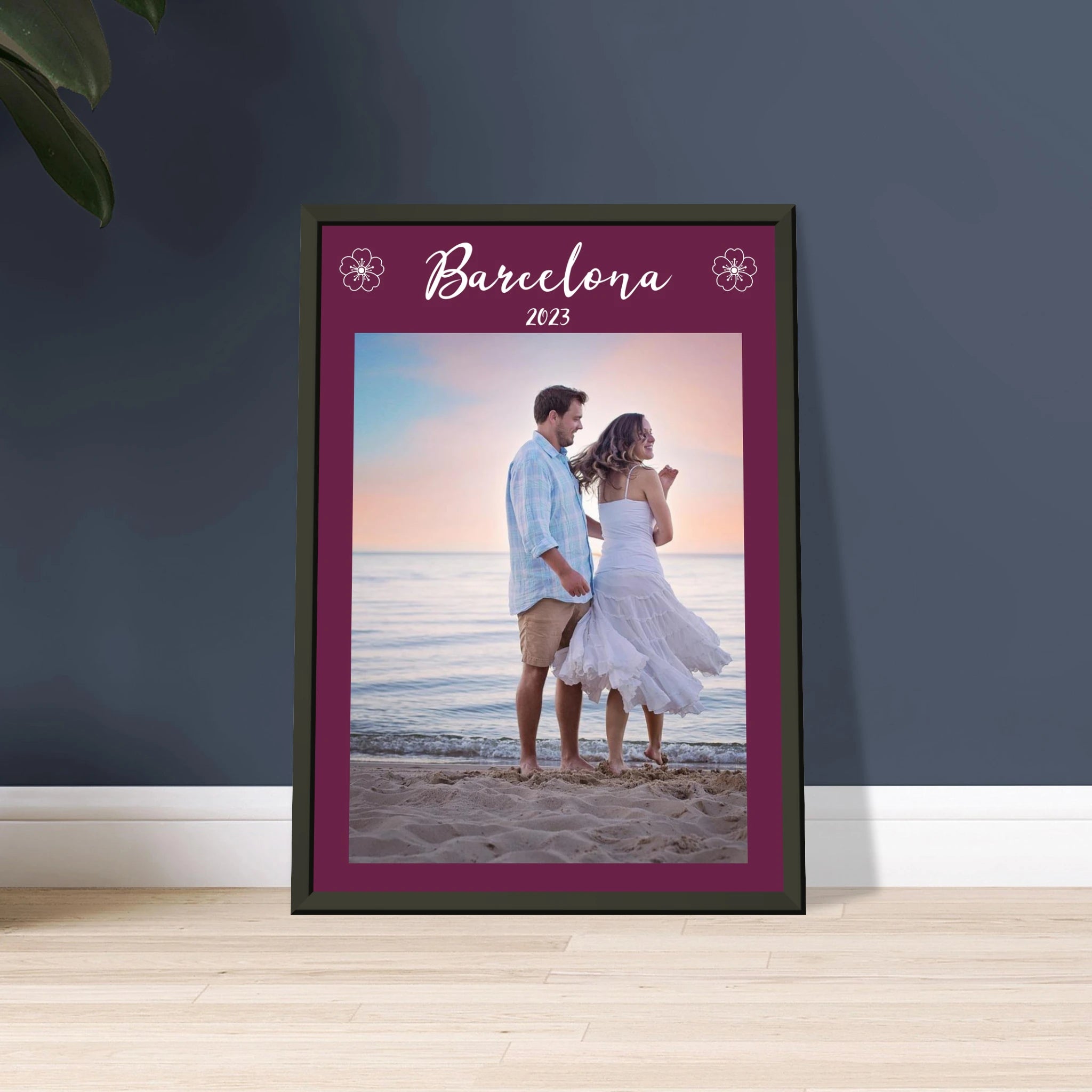 Personalisiertes Wandbild mit eigenem Foto, individuellem Text und modernem Rahmen