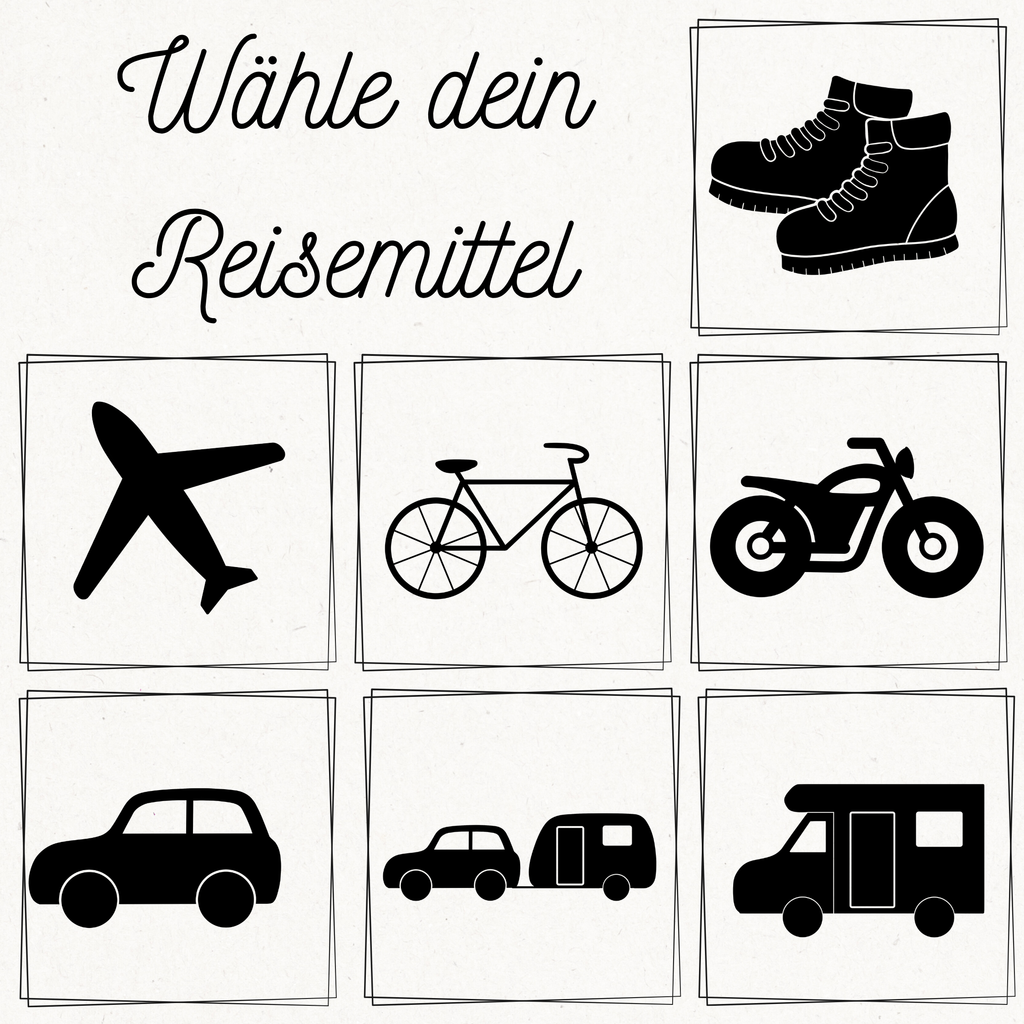 Übersicht der Icons (Reisemittel)