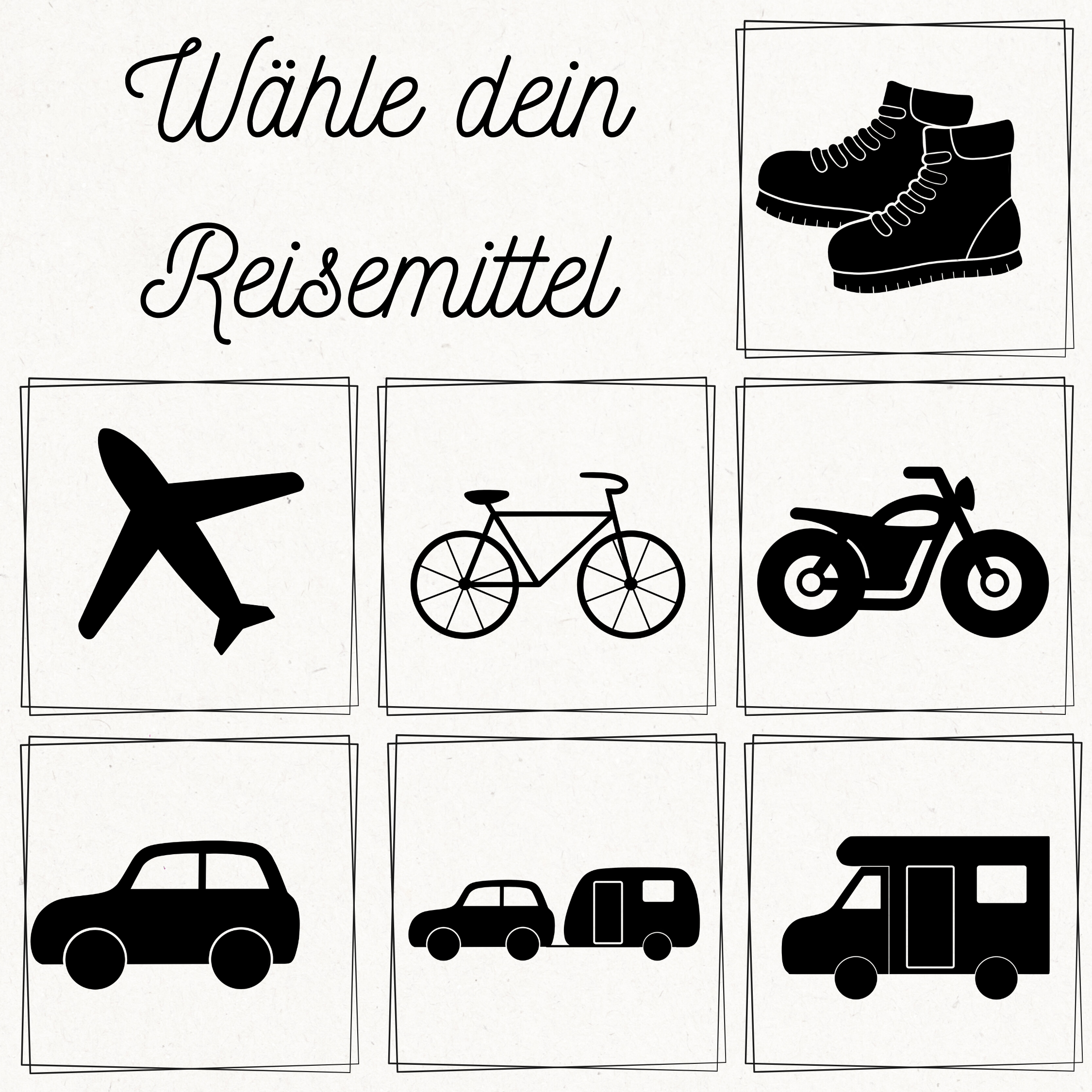 Übersicht der Icons (Reisemittel)