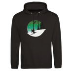 Hoodie „Winter Escape“ – Illustriertes Retro Ski-Motiv