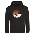 Hoodie „Winter Escape“ – Illustriertes Retro Ski-Motiv